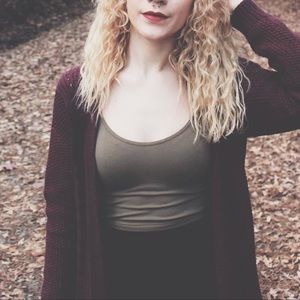 LA Hearts Burgundy Cardigan